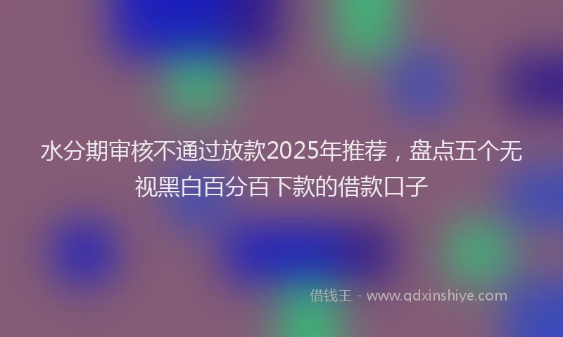 水分期审核不通过放款2025年推荐，盘点五个无视黑白百分百下款的借款口子