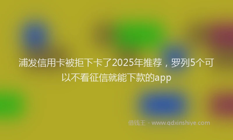 浦发信用卡被拒下卡了2025年推荐，罗列5个可以不看征信就能下款的app