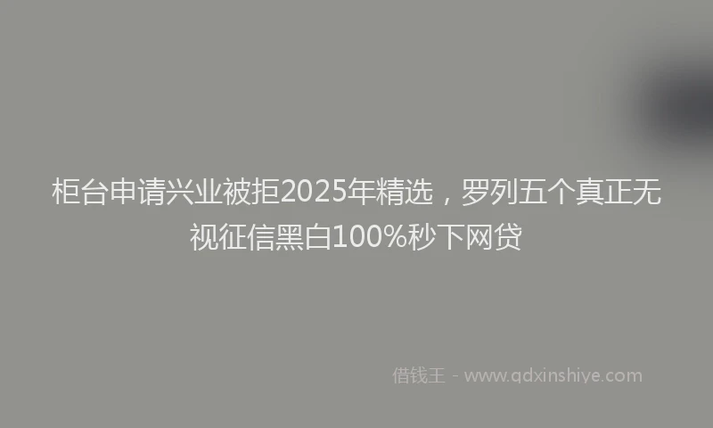 柜台申请兴业被拒2025年精选，罗列五个真正无视征信黑白100%秒下网贷