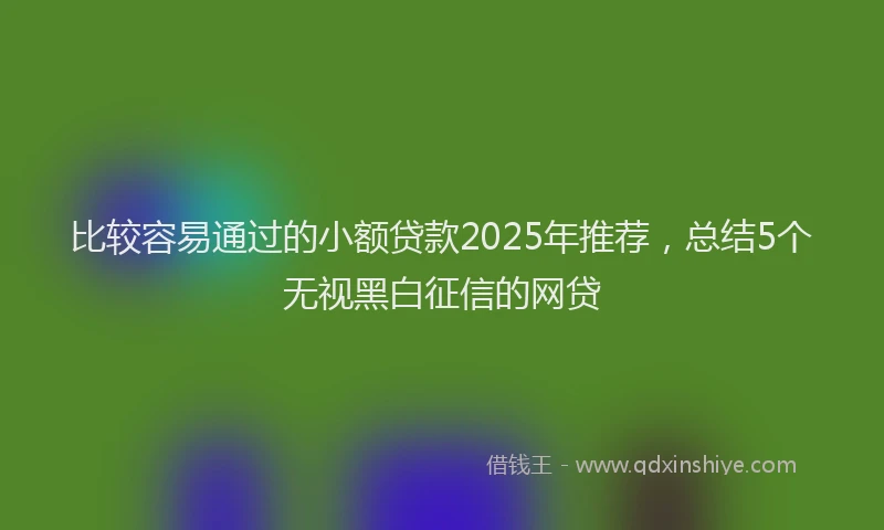 比较容易通过的小额贷款2025年推荐，总结5个无视黑白征信的网贷