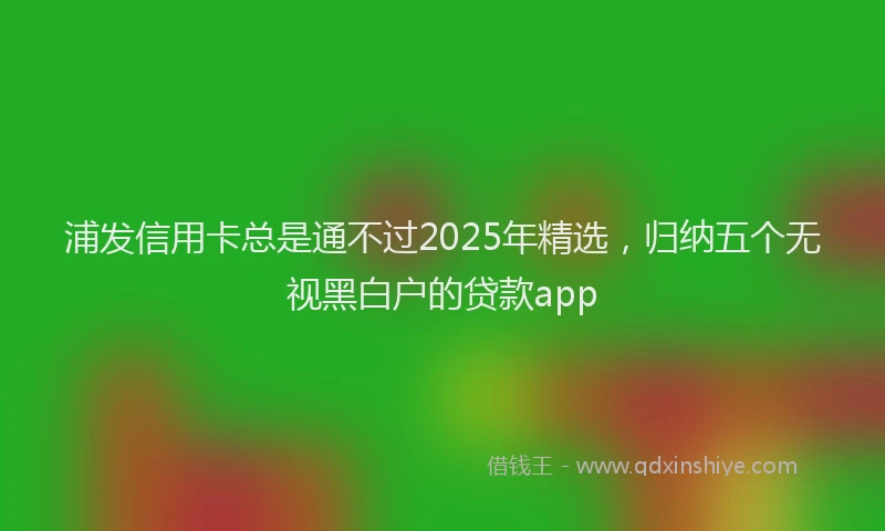 浦发信用卡总是通不过2025年精选，归纳五个无视黑白户的贷款app