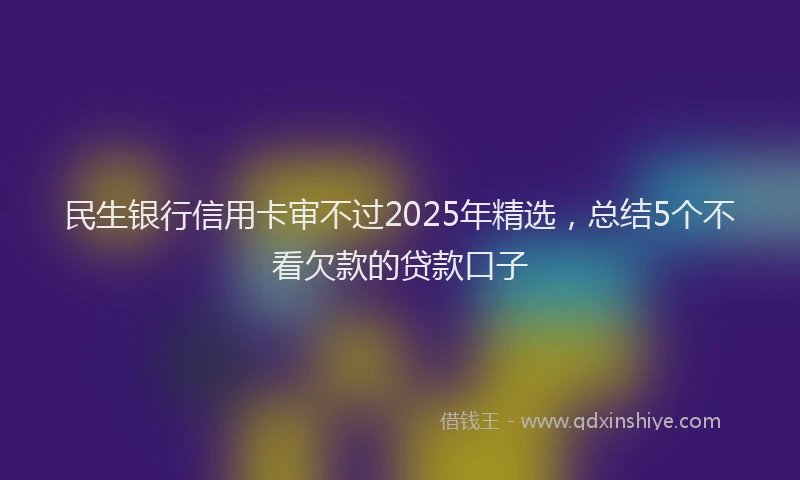 民生银行信用卡审不过2025年精选，总结5个不看欠款的贷款口子