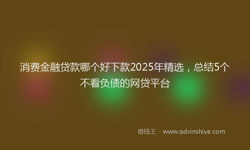 消费金融贷款哪个好下款2025年精选，总结5个不看负债的网贷平台