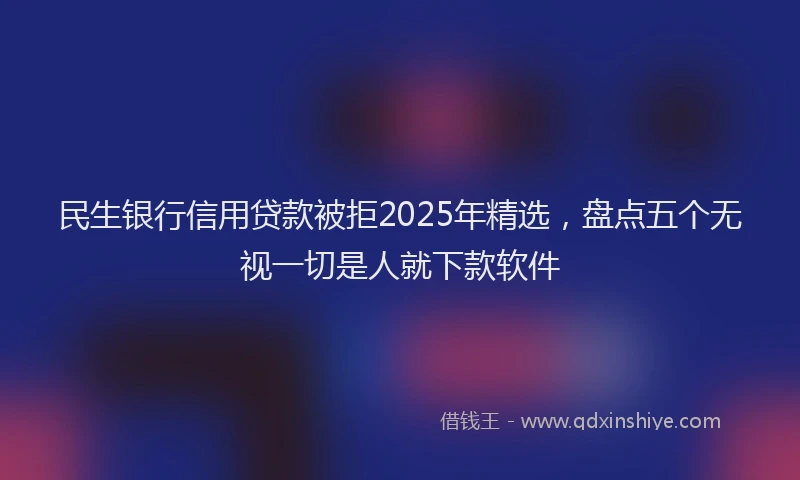 民生银行信用贷款被拒2025年精选，盘点五个无视一切是人就下款软件