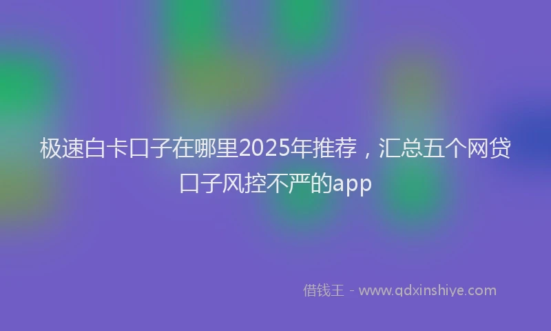 极速白卡口子在哪里2025年推荐，汇总五个网贷口子风控不严的app
