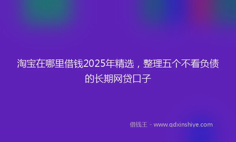 淘宝在哪里借钱2025年精选，整理五个不看负债的长期网贷口子