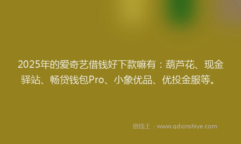 2025年的爱奇艺借钱好下款嘛有：葫芦花、现金驿站、畅贷钱包Pro、小象优品、优投金服等。