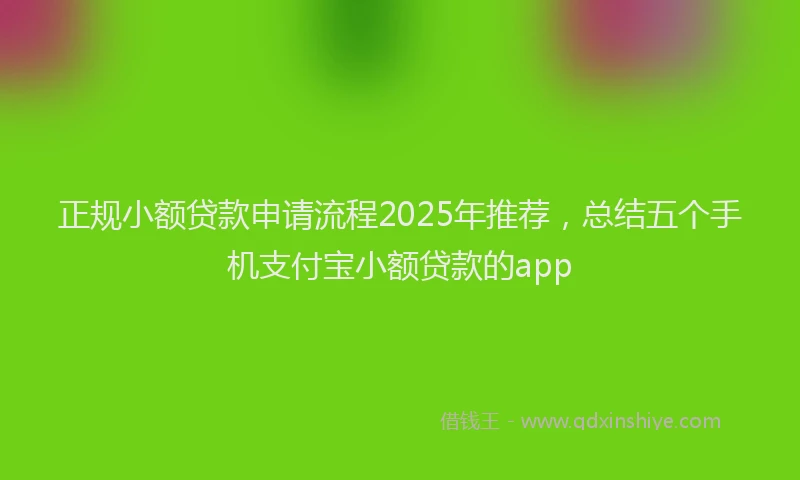 正规小额贷款申请流程2025年推荐，总结五个手机支付宝小额贷款的app
