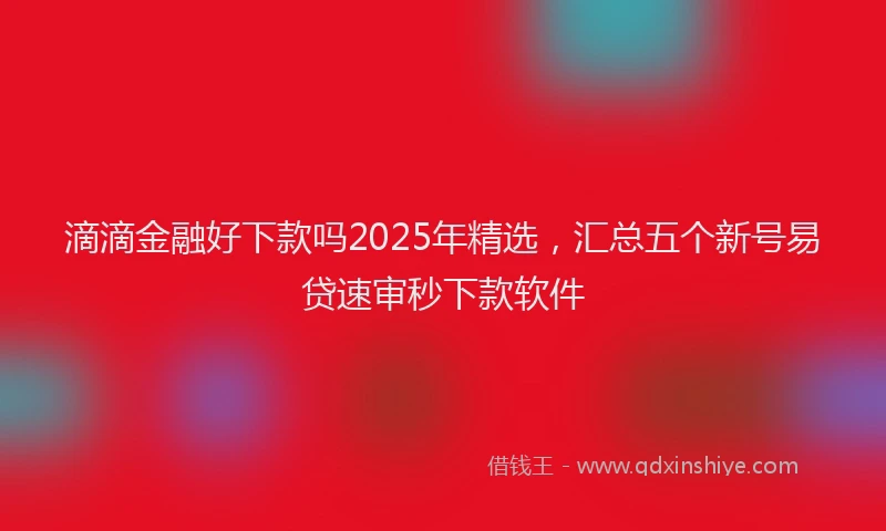滴滴金融好下款吗2025年精选，汇总五个新号易贷速审秒下款软件