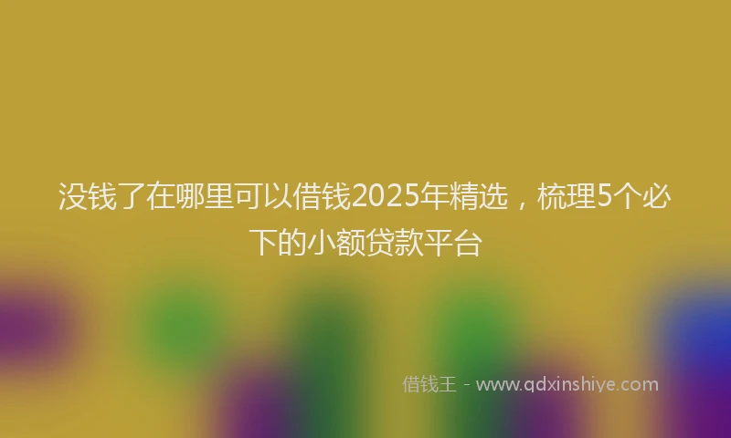 没钱了在哪里可以借钱2025年精选，梳理5个必下的小额贷款平台