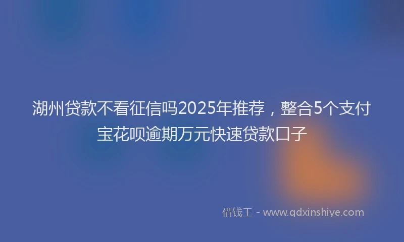 湖州贷款不看征信吗2025年推荐，整合5个支付宝花呗逾期万元快速贷款口子