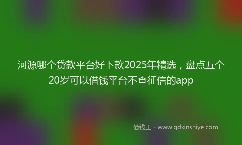 河源哪个贷款平台好下款2025年精选，盘点五个20岁可以借钱平台不查征信的app