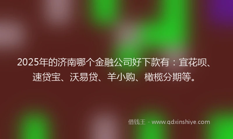 2025年的济南哪个金融公司好下款有：宜花呗、速贷宝、沃易贷、羊小购、橄榄分期等。