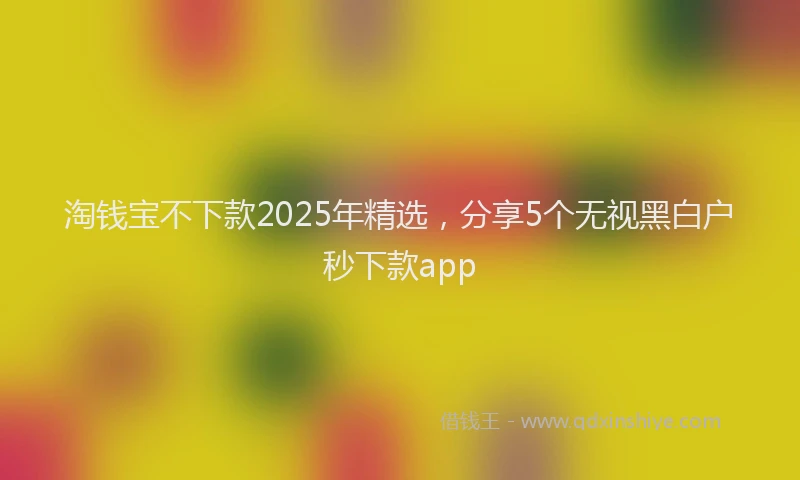 淘钱宝不下款2025年精选，分享5个无视黑白户秒下款app