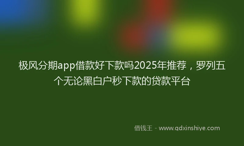 极风分期app借款好下款吗2025年推荐，罗列五个无论黑白户秒下款的贷款平台