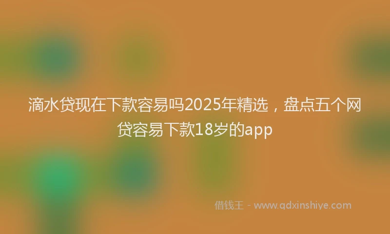 滴水贷现在下款容易吗2025年精选，盘点五个网贷容易下款18岁的app