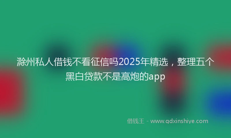 滁州私人借钱不看征信吗2025年精选，整理五个黑白贷款不是高炮的app