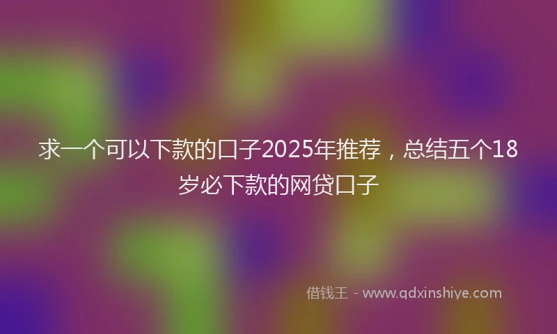 求一个可以下款的口子2025年推荐，总结五个18岁必下款的网贷口子