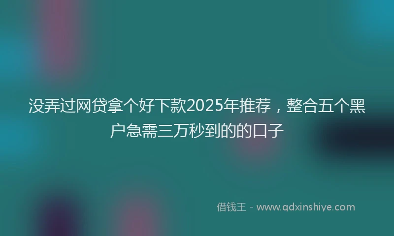 没弄过网贷拿个好下款2025年推荐，整合五个黑户急需三万秒到的的口子