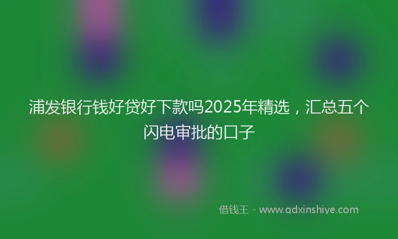 浦发银行钱好贷好下款吗2025年精选，汇总五个闪电审批的口子