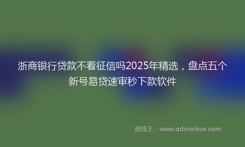 浙商银行贷款不看征信吗2025年精选，盘点五个新号易贷速审秒下款软件