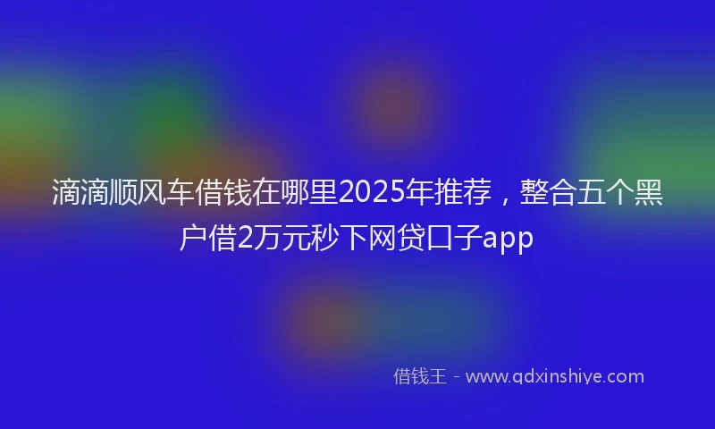 滴滴顺风车借钱在哪里2025年推荐，整合五个黑户借2万元秒下网贷口子app