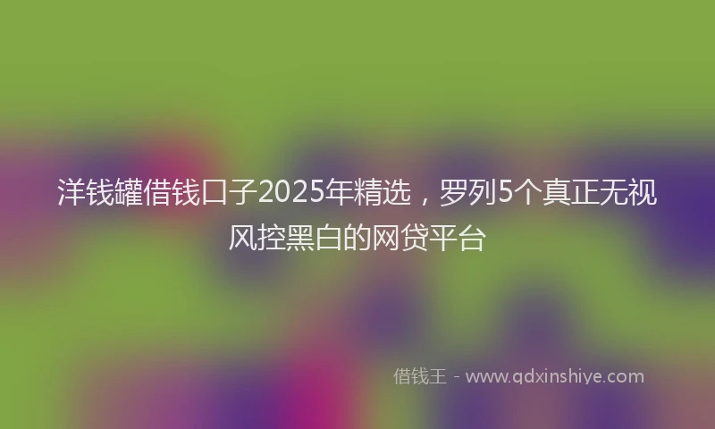 洋钱罐借钱口子2025年精选，罗列5个真正无视风控黑白的网贷平台