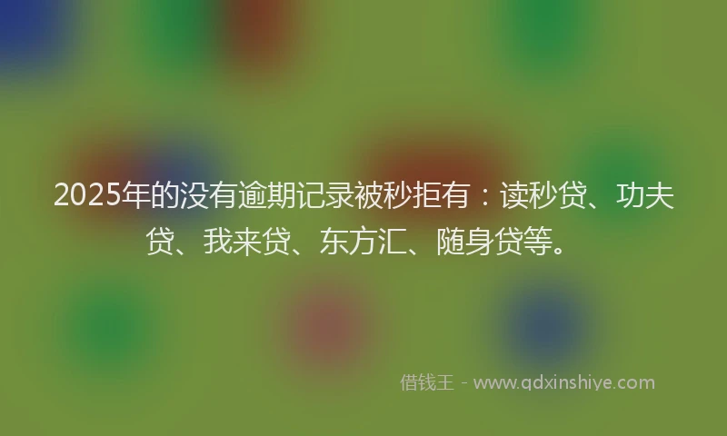 2025年的没有逾期记录被秒拒有：读秒贷、功夫贷、我来贷、东方汇、随身贷等。