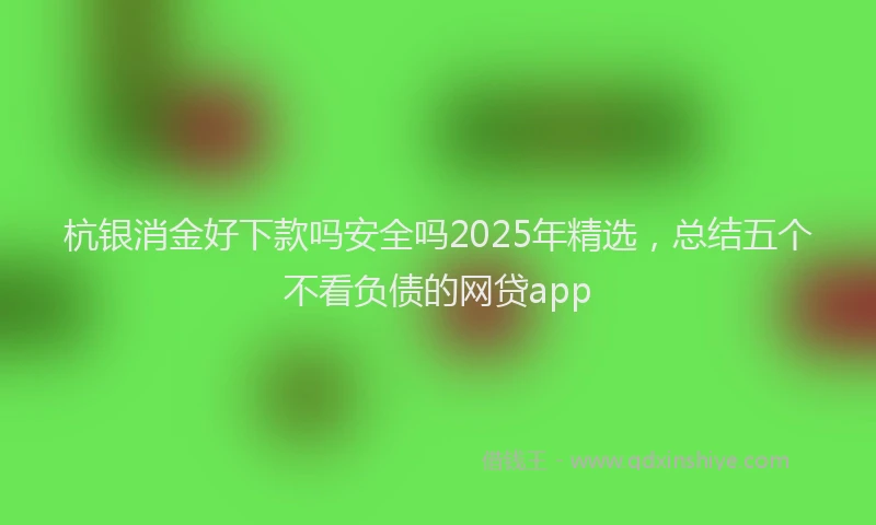 杭银消金好下款吗安全吗2025年精选，总结五个不看负债的网贷app