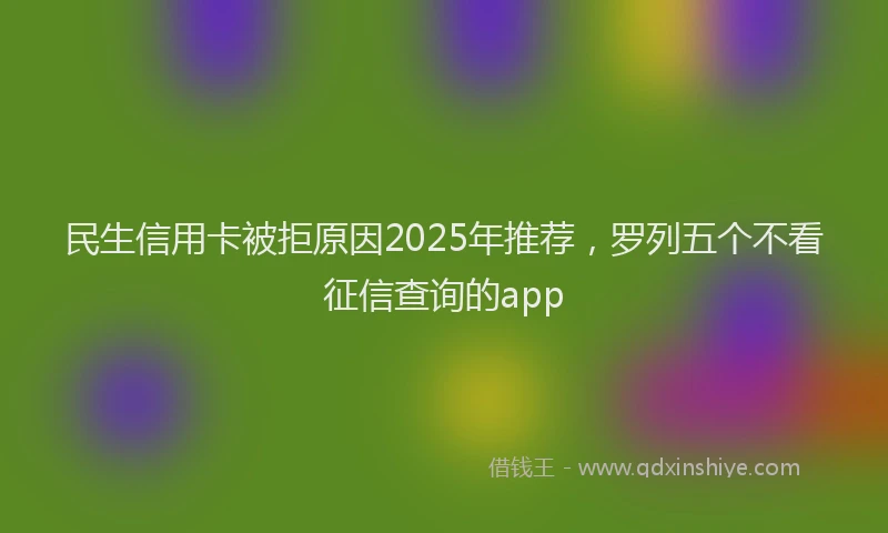 民生信用卡被拒原因2025年推荐，罗列五个不看征信查询的app