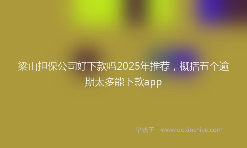 梁山担保公司好下款吗2025年推荐，概括五个逾期太多能下款app