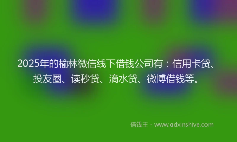 2025年的榆林微信线下借钱公司有：信用卡贷、投友圈、读秒贷、滴水贷、微博借钱等。