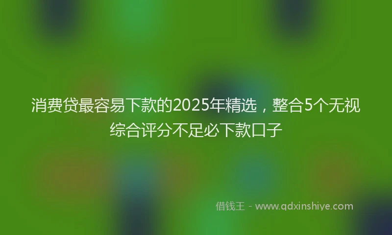 消费贷最容易下款的2025年精选，整合5个无视综合评分不足必下款口子