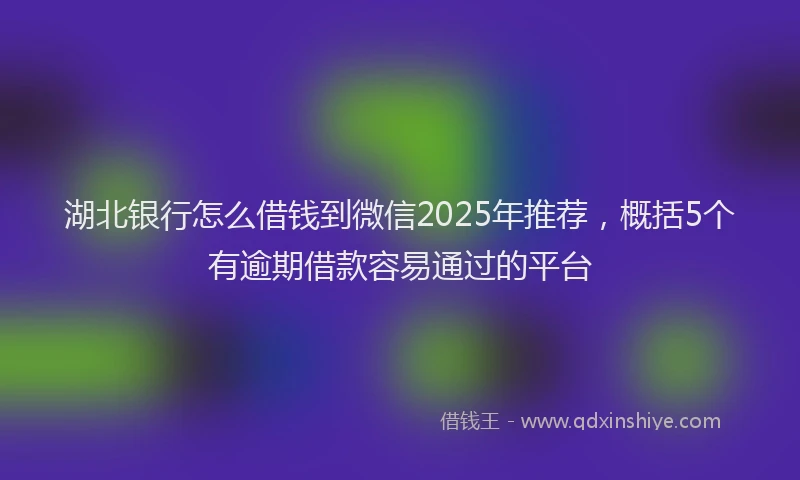 湖北银行怎么借钱到微信2025年推荐，概括5个有逾期借款容易通过的平台