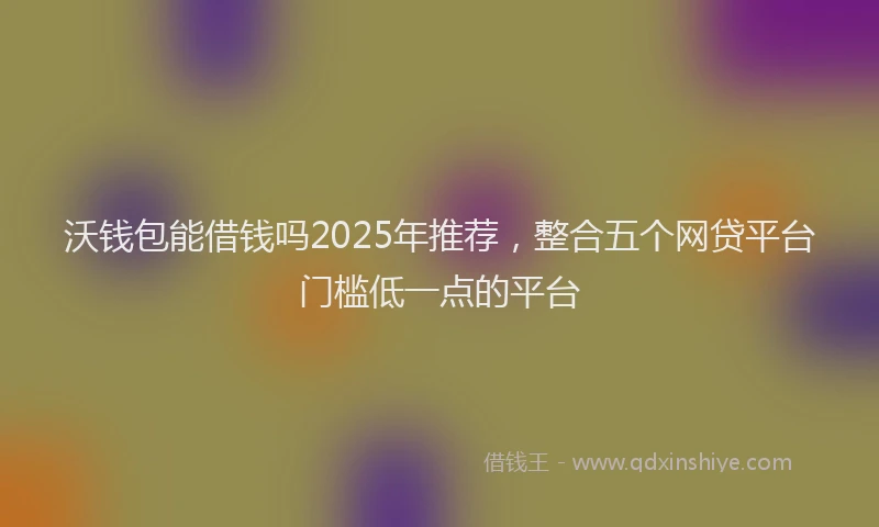 沃钱包能借钱吗2025年推荐，整合五个网贷平台门槛低一点的平台