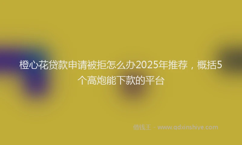 橙心花贷款申请被拒怎么办2025年推荐，概括5个高炮能下款的平台