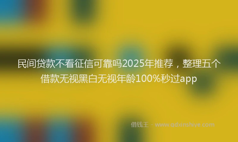 民间贷款不看征信可靠吗2025年推荐，整理五个借款无视黑白无视年龄100%秒过app