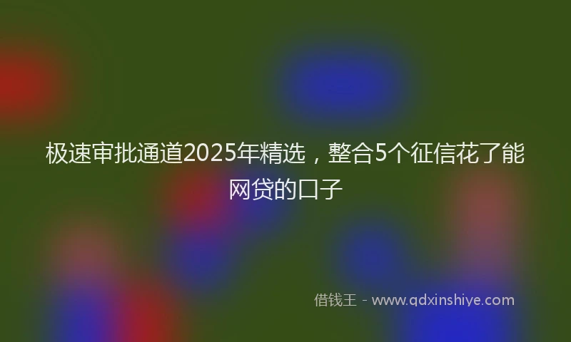 极速审批通道2025年精选，整合5个征信花了能网贷的口子