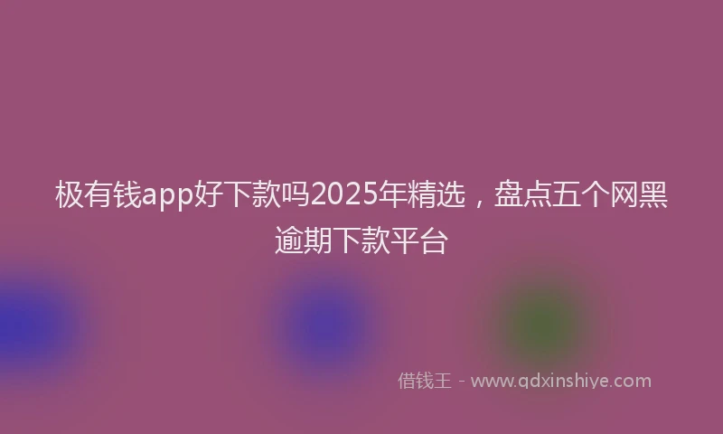 极有钱app好下款吗2025年精选，盘点五个网黑逾期下款平台