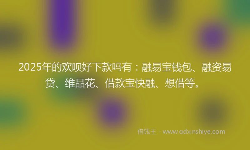 2025年的欢呗好下款吗有：融易宝钱包、融资易贷、维品花、借款宝快融、想借等。