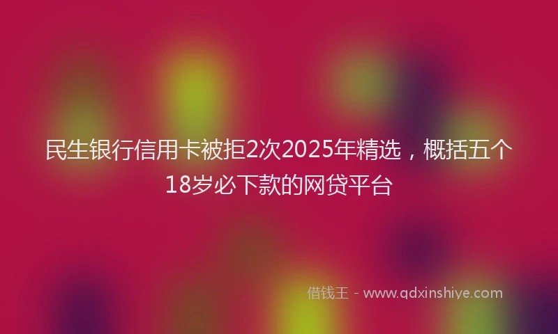 民生银行信用卡被拒2次2025年精选，概括五个18岁必下款的网贷平台