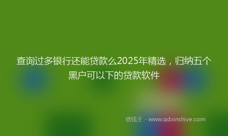 查询过多银行还能贷款么2025年精选，归纳五个黑户可以下的贷款软件