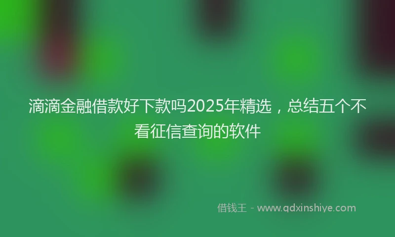 滴滴金融借款好下款吗2025年精选，总结五个不看征信查询的软件