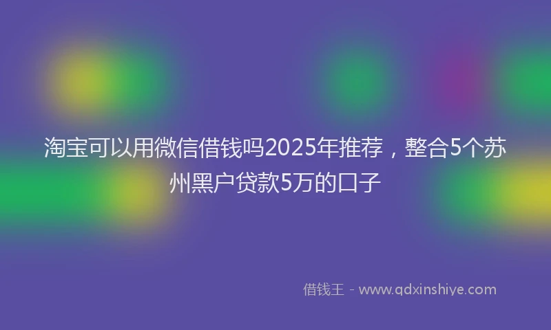淘宝可以用微信借钱吗2025年推荐，整合5个苏州黑户贷款5万的口子