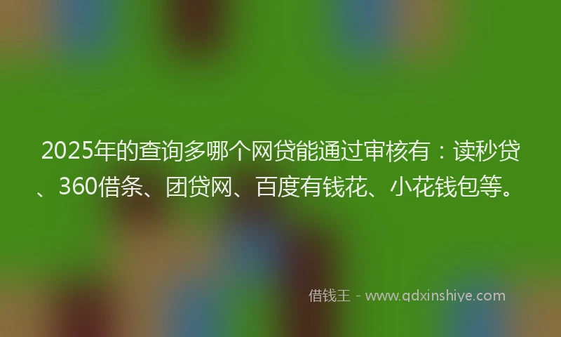 2025年的查询多哪个网贷能通过审核有：读秒贷、360借条、团贷网、百度有钱花、小花钱包等。