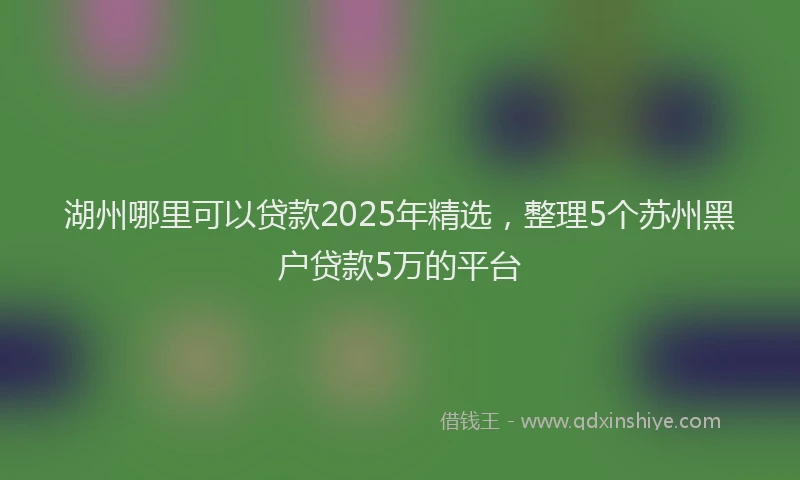 湖州哪里可以贷款2025年精选，整理5个苏州黑户贷款5万的平台