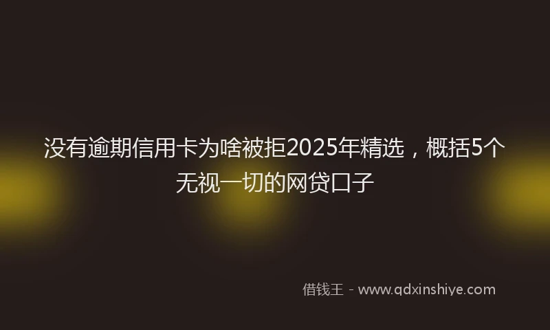 没有逾期信用卡为啥被拒2025年精选，概括5个无视一切的网贷口子