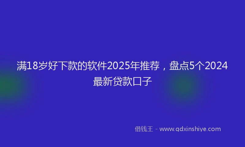 满18岁好下款的软件2025年推荐，盘点5个2024最新贷款口子