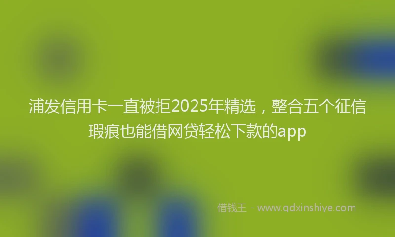 浦发信用卡一直被拒2025年精选，整合五个征信瑕疵也能借网贷轻松下款的app