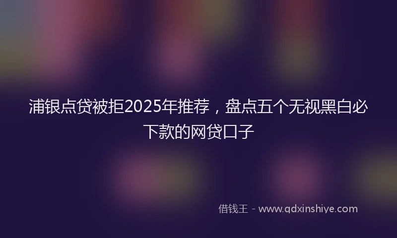 浦银点贷被拒2025年推荐，盘点五个无视黑白必下款的网贷口子